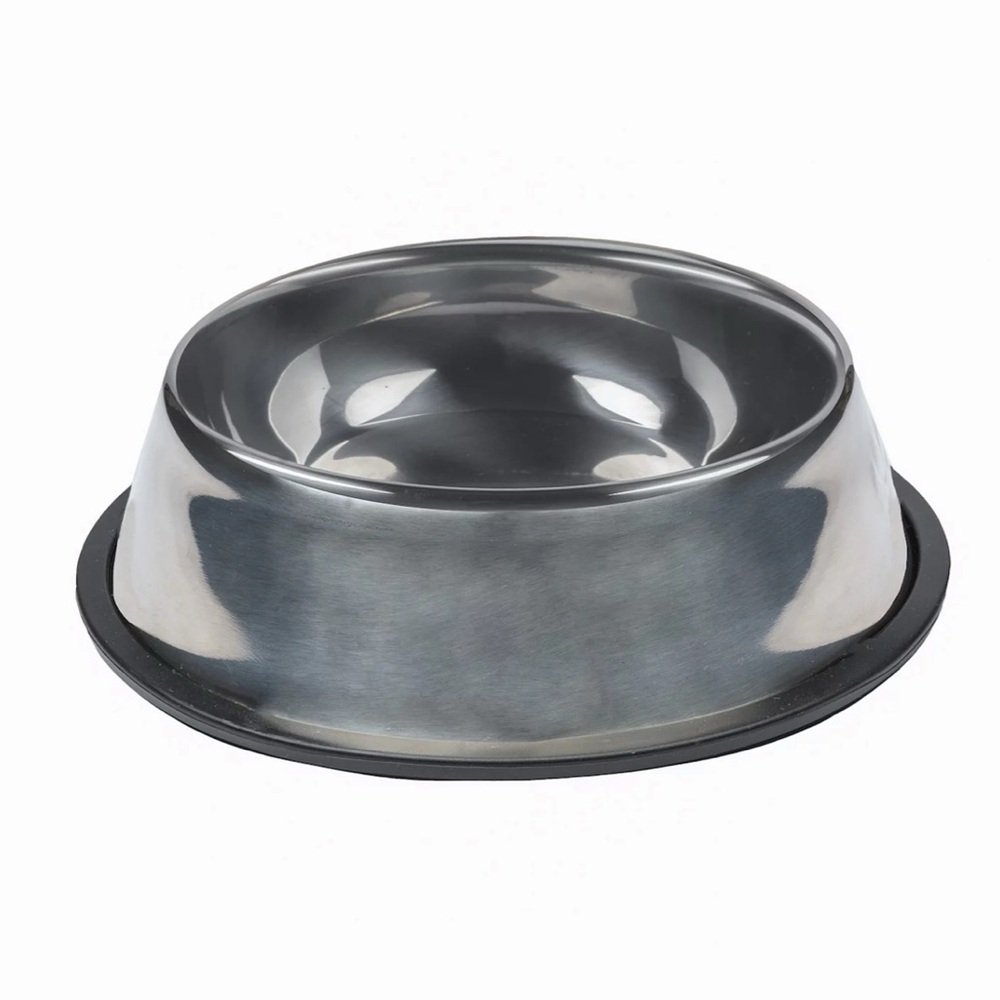 NWT SportPet Silver Stainless Steel Non-Skid Pet Bowl